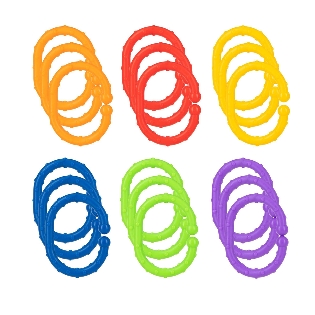Linkables Teething Toys - Primary Colors - 18 pack